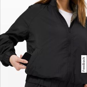 NWOT Lululemon Bombs Away Reversible Jacket (Black and Abstract Camo) Size 6